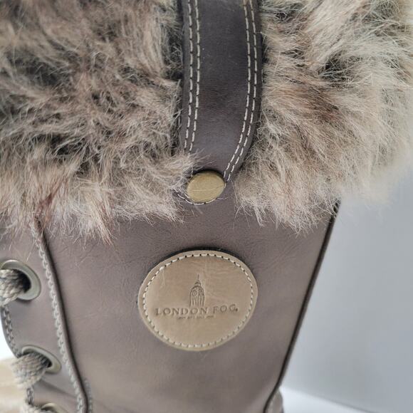 London Fog Melton 2 womens winter duck boots snow boots faux fur brown size 7 - Picture 2 of 14